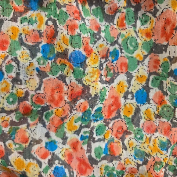 American Rag Cie Blouse Womens Medium‎ Crochet Boho Floral Crew Tie Front - Picture 3 of 6